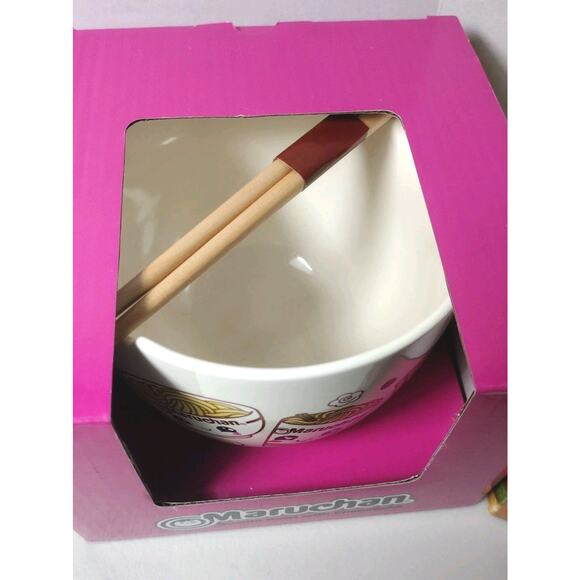 NEW~Maruchan Noodle Bowl With Chopsticks Bundle His & Hers Set - Picture 4 of 6